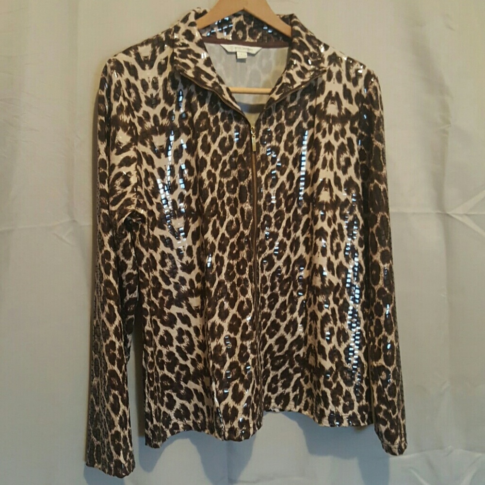 Cheetah Print Erin London Jacket Large NWOT